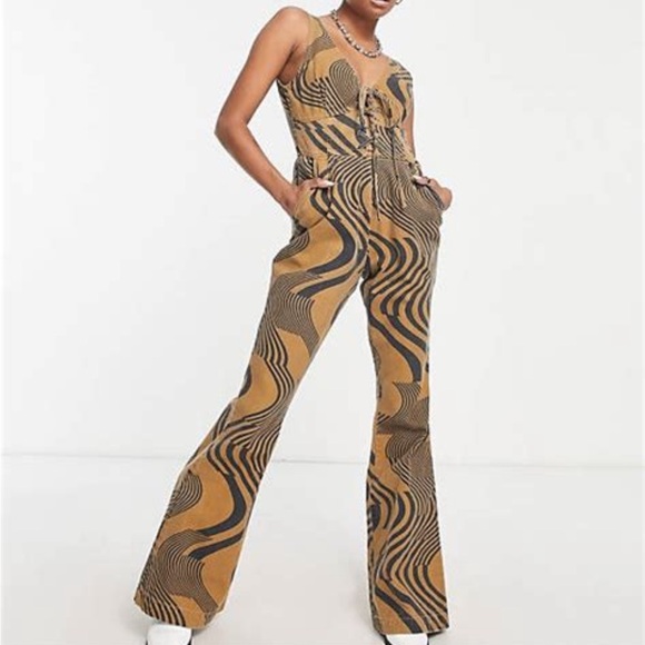 ASOS Brown and Black Boot Cut Pants - Picture 1 of 6
